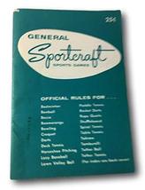 Rare General Sportcraft Sports &amp; Games Official Rules Book Issue 7 Printed in U. - $28.71