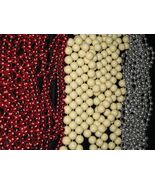 Vintage Christmas Bead Garlands Lot Of 3 Red, Silver &amp; Natural White 36 ... - €16,97 EUR