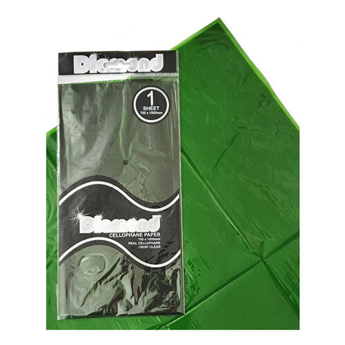 Primary image for Diamond Cellophane Paper 25pk (75x100cm) - Dark Green
