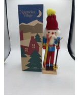 Nutcracker Village Ski Santa 1992 Collection Wooden Nutcracker In Box - £19.60 GBP