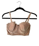 VICTORIA&#39;S SECRET Womens Bra DREAM ANGELS Velvet Longline Beige Underwir... - £10.75 GBP