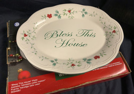 Pfaltzgraff Winterberry Christmas Bless This House Serving Plate - £6.72 GBP