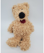 Dan Dee Tan Bear w Collar Curly Hair Plush 12&quot; Stuffed Toy Collectors Ch... - £11.20 GBP