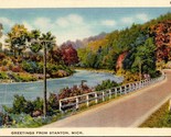 Generic Scenic Greetings Highway Stanton Michigan MI Linen Postcard L1 - $4.04