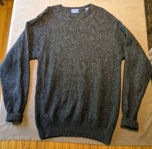 Vintage Pendleton Shetland Virgin Wool Sweater Charcoal Gray Large Mauritius - £37.77 GBP