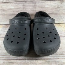 Crocs Faux Fur Lined Mens Size 10 Womens Size 12 Classic Clogs Black - £15.65 GBP