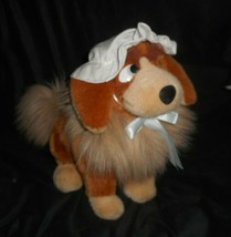 15&quot; Vintage Disney Peter Pan Nana Brown Puppy Dog Stuffed Animal Plush Toy W Hat - £45.07 GBP