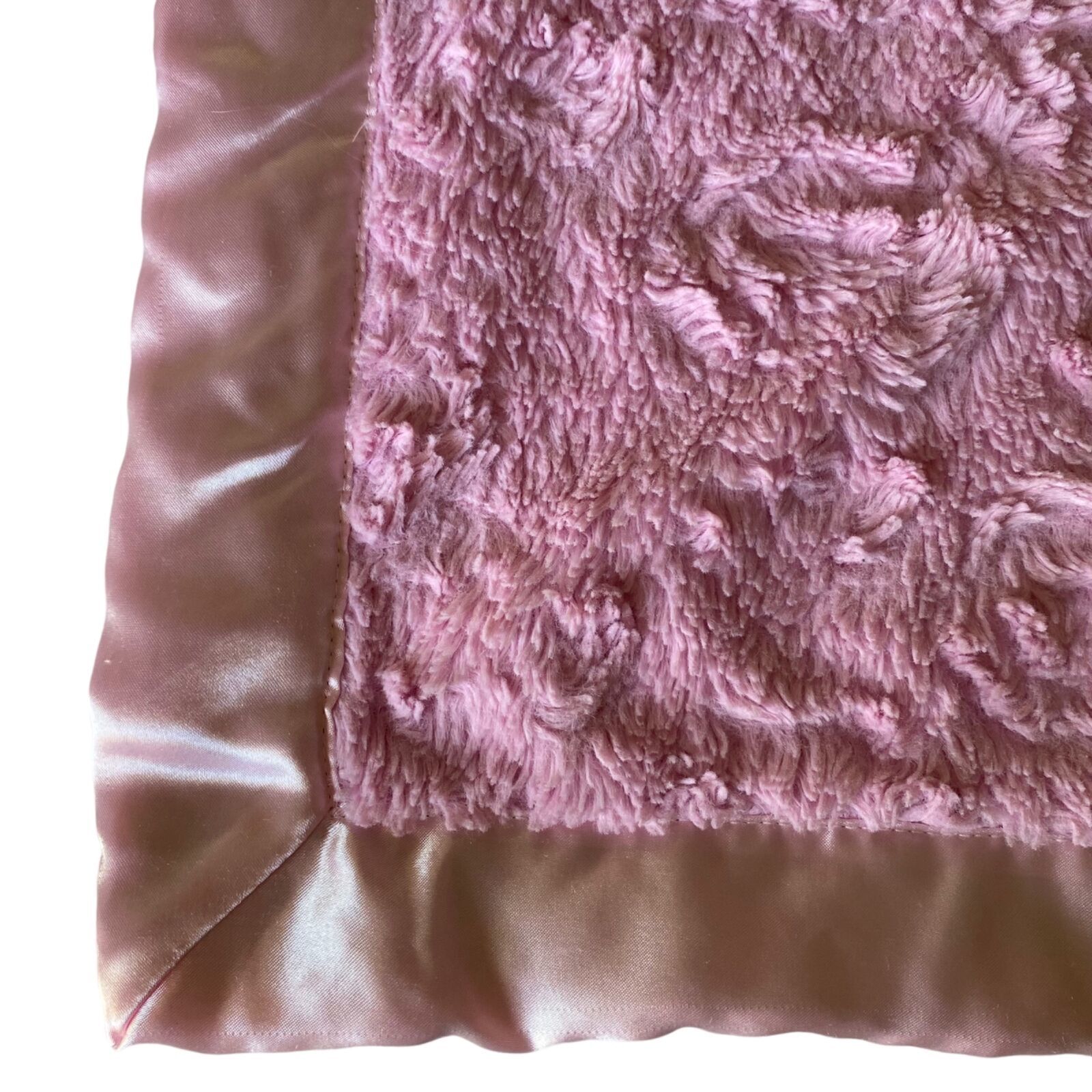 Baby Essentials Blanket Lovey Security Super Soft Plush Pink Satin Edge 30x39" - $13.79