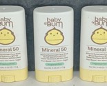 3 X SunBum Baby Bum Mineral Sunscreen Face Sticks SPF 50 .45 oz ea - READ - £11.66 GBP