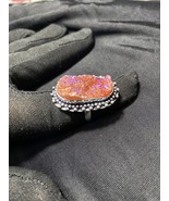 Beautiful Ring in Druzy Stone in blue fire with Orange color - €6,94 EUR