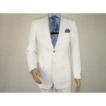 Mens Summer Linen Suit Apollo King Half Lined 2 Button European LN6 White Party image 5