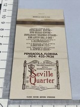 Vintage Matchbook Cover  Keville Quarter  Pensacola, FL gmg  Unstruck - £9.81 GBP