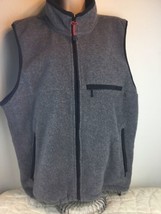 Eddie Bauer Gray Black Trim Polartec Fleece Vest Full Zip Men&#39;s Size L - £19.74 GBP