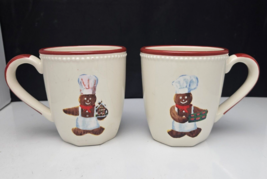 Williams Sonoma Christmas Gingerbread Man Baker Coffee Mug Cup 16 oz Set... - $16.99