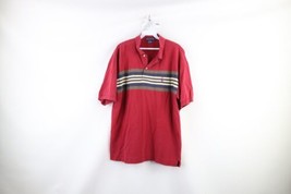 Vintage 90s Nautica Mens Medium Faded Striped Collared Rugby Polo Shirt Cotton - £30.99 GBP