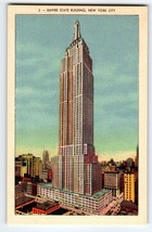 Empire State Building New York City Postcard Linen Curt Teich NYC Manhattan - £4.92 GBP