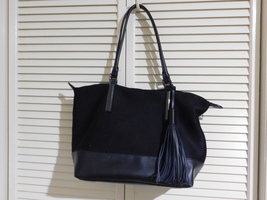 MarlaWynne Marla Wynne Purse Handbag Mesh and Faux Leather Tote Black - $99.99