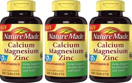 Nature Made Calcium, Magnesium &amp; Zinc w. Vitamin D Tablets Value Size 300 Ct (3  - £55.96 GBP