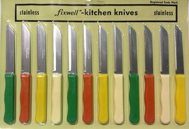 FIXWELL Stainless Steel Knives Home Kitchen Vegetable Knife Assorted Set Of 12 - £13.50 GBP