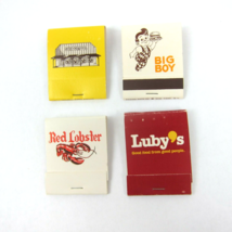 4 Vintage Matchbooks Ponderosa, Frischs Big Boy, Red Lobster &amp; Lubys Restaurants - £15.65 GBP