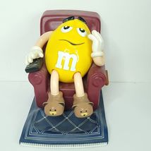 Vintage 1999 M&amp;M Collectible Candy Dispenser Yellow Peanut MM In Recliner - $21.87