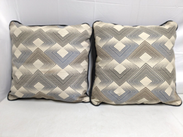 Modern☆Decorative☆Vector☆Throw Couch Pillows☆Black Brown Gray White☆18&quot; x 18&quot; - £47.93 GBP