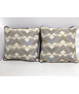 Modern☆Decorative☆Vector☆Throw Couch Pillows☆Black Brown Gray White☆18&quot; ... - $1,124.18 MXN