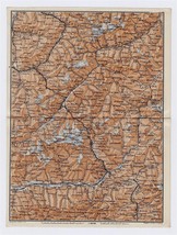 1911 Antique Map Of Graubuenden Albula Alps Silvretta Switzerland Italy - £17.22 GBP
