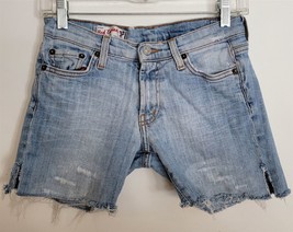Womens 27 Red Engine Distressed Blue Cut-Off Denim Jean Shorts Made in USA - £8.72 GBP
