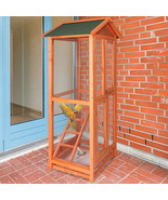 Wooden Parrot Cage Large Bird House Outdoor Aviary Parakeet Cockatiel Ma... - $246.99
