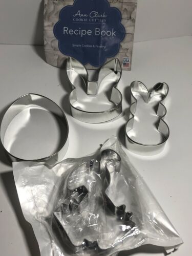 4 Ann Clark Cookie Cutters Bunny Easter egg Cookie Cutter New in Bag - $11.88