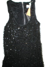 New $995 Womens 2 NWT Dress Designer Adam Lippes Sequin Black Dress Silk... - £1,063.21 GBP