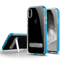 for iPhone X/Xs Transparent Bumper Case w/ Kickstand BLUE - £5.79 GBP