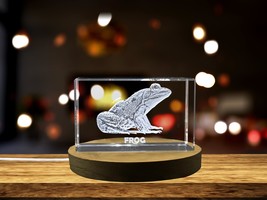 LED Base included | Whimsical Frog Crystal Carvings | Exquisite Gems Etched with - £31.96 GBP+