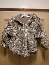 Vintage Women&#39;s Faux Fur Coat Jacket Hooded Reversible SZ M - £20.44 GBP