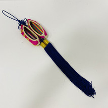 Korean Shoes Christmas Ornament Vintage Collectable 16&quot; With Tassel Purple - £19.84 GBP