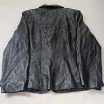 Preston & York Women's Black Genuine Lamb Skin Leather Buttons Jacket Size Large image 2