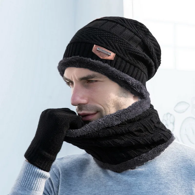 Sporting UniA Beanies Hat Ring Scarf Gloves Set Winter Knitted Thick Warm  Women - £23.89 GBP