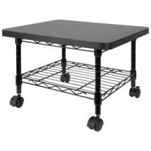 Multipurpose Black Metal 2-Tier Mobile Under Desk Printer Stand Cart w/ ... - $2,602.11 MXN