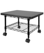 Multipurpose Black Metal 2-Tier Mobile Under Desk Printer Stand Cart w/ ... - $2,598.28 MXN