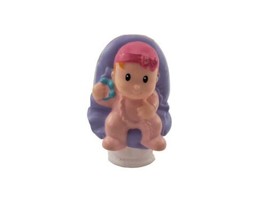 Fisher Price Little People BABY GIRL in Pink Hat Purple Car Seat Figure - $3.82