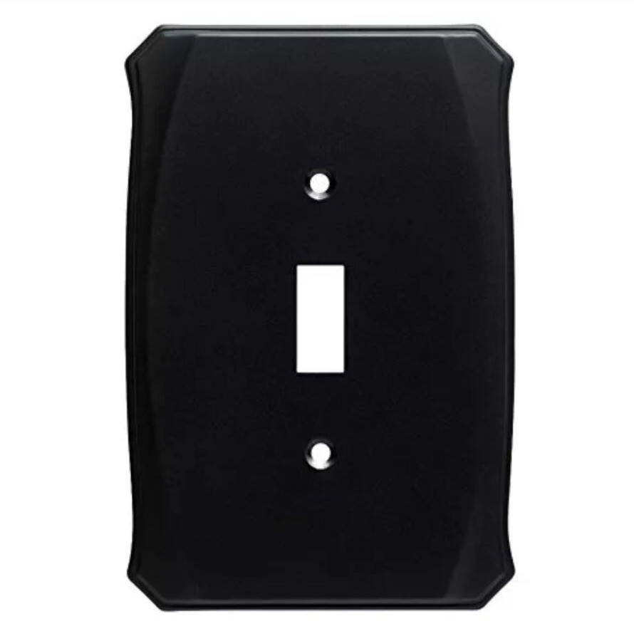 W34472-FB Serene Single Switch Cover Plate Flat Black - $3.39