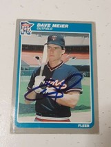 Dave Meier Minnesota Twins 1985 Fleer Autograph Card #285 READ DESCRIPTION - £3.92 GBP