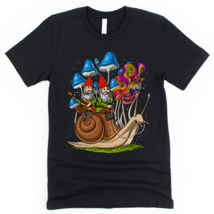 Psychedelic Hippie Mushroom Gnomes T-Shirt - £22.43 GBP