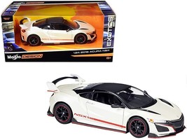 2018 Acura NSX Pearl White with Carbon Top &quot;Exotics&quot; 1/24 Diecast Model ... - £32.97 GBP