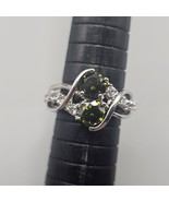 RS Covenant Chrome Diopside Ring Sz 7.5 Silver Tone Toi et Moi CZ Accent - $745.83 MXN