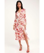 NEW FLORAL PRINT LONG SLEEVE MIDI DRESS SIZE L - $821.31 MXN
