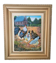 Large Framed Posh Italy Design 3d Chicken Farm House Barn Country Art Wall Hang - £26.84 GBP