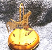 CAROUSEL HORSE BRASS ENAMELED COLORFUL ON C HOOK STAND - $8.00
