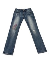 Rock and Roll Cowgirl Womens Jeans Embroidered Medium Wash Boyfriend Skinny 25 - £16.51 GBP
